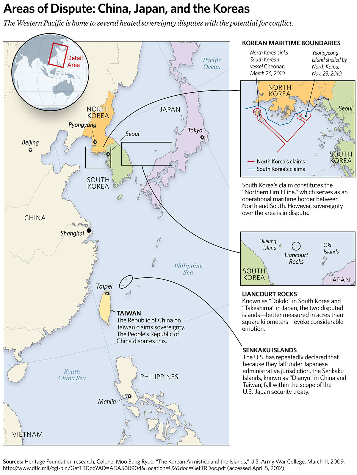 Areas of Dispute: China, Japan, and the Koreas